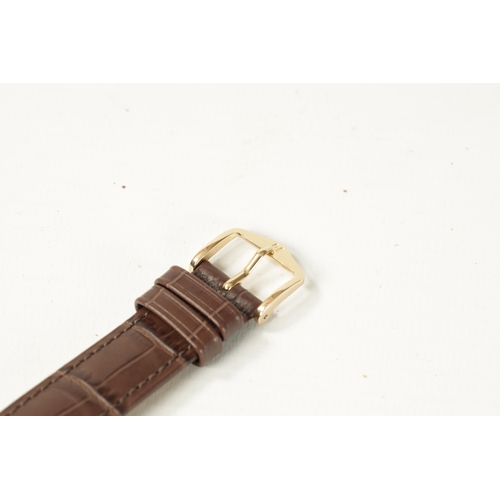 259 - A GENTLEMAN’S 9CT GOLD MOVADO WRISTWATCH with gold buckle and later crocodile leather strap. The gol... 