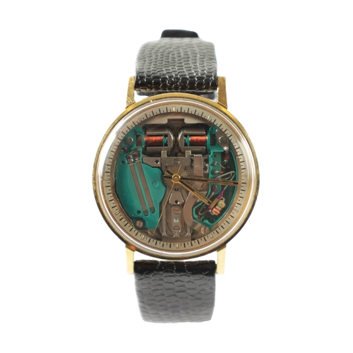 260 - A 1960’S GENTLEMAN’S STEEL BULOVA M6 ACCUTRON WRISTWATCH the waterproof moulded case having a skelet... 