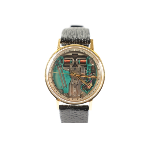 260 - A 1960’S GENTLEMAN’S STEEL BULOVA M6 ACCUTRON WRISTWATCH the waterproof moulded case having a skelet... 