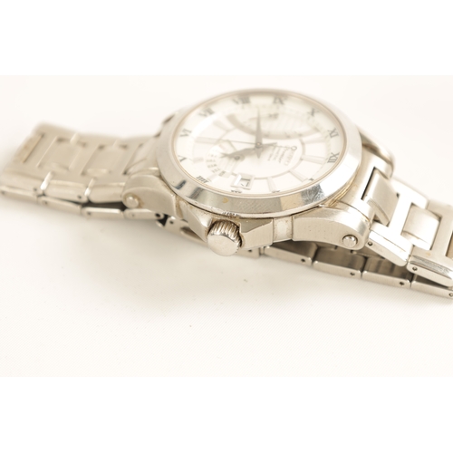 267 - A GENTLEMAN’S STEEL SEIKO PREMIER KINETIC DIRECT DRIVE WRISTWATCH the silvered dial with Roman numer... 