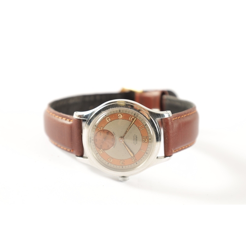 269 - A GENTLEMAN’S 1950’S STEEL URANIA INCABLOC WRISTWATCH having a two-tone 'bullseye' dial with luminou... 