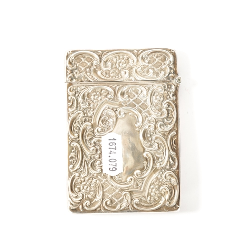 274 - A VICTORIAN SILVER CARD CASE EMBOSSED WITH ROYAL WINDSOR CASTLE of rectangular form with chased and ... 