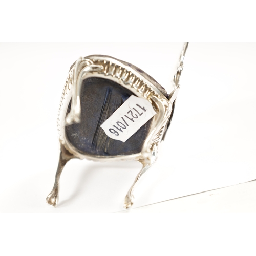 282 - AN EARLY 20TH CENTURY SILVER PIN CUSHION FORMED AS A CHAIR by Henry Matthews, Birmingham dated 1902.... 