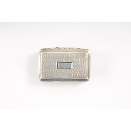 296 - A LATE GEORGIAN SILVER SNUFF BOX with engine turned top and reeded edges, by Thomas Shaw, Birmingham... 