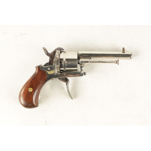 315 - A LATE 19TH CENTURY 7MM DOUBLE ACTION POCKET PISTOL REVOLVER having an octagonal barrel, blued steel... 