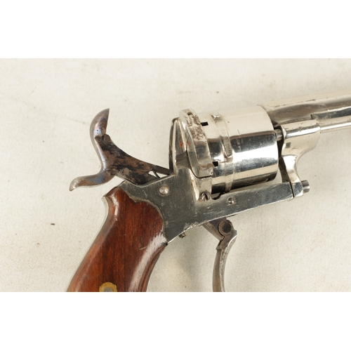 315 - A LATE 19TH CENTURY 7MM DOUBLE ACTION POCKET PISTOL REVOLVER having an octagonal barrel, blued steel... 