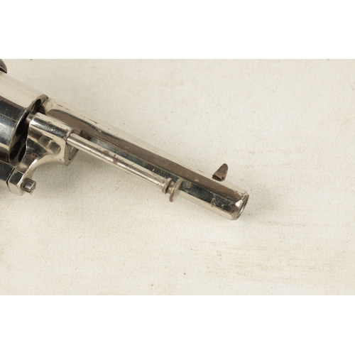 315 - A LATE 19TH CENTURY 7MM DOUBLE ACTION POCKET PISTOL REVOLVER having an octagonal barrel, blued steel... 