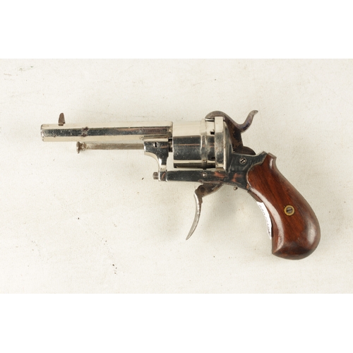 315 - A LATE 19TH CENTURY 7MM DOUBLE ACTION POCKET PISTOL REVOLVER having an octagonal barrel, blued steel... 