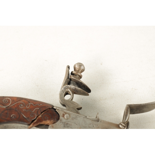 328 - A GEORGE III BOX AND FLINTLOCK PISTOL having a screw-off steel cannon barrel with double-struck proo... 