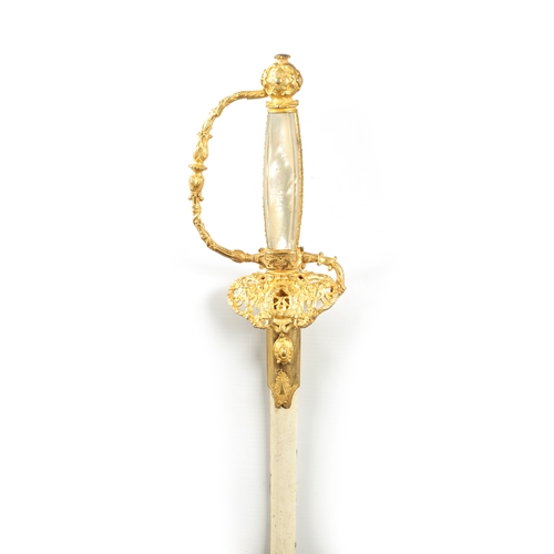 331 - AN EARLY 20TH CENTURY CIVIL SERVANT SWORD POSSIBLY VENEZUELAN with finely cast gilt knuckle guard, h... 