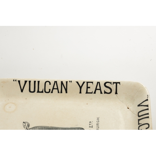 51 - AN UNUSUAL 19TH CENTURY CREAM GLAZED STONEWARE “VULCAN YEAST“ DISH inscribed Calders Yeast Co Ltd. E... 