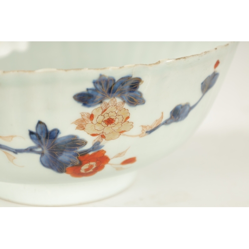 81 - AN 18TH CENTURY CHINESE PORCELAIN BOWL with polychrome decorated flowers. (24cm diameter 10.5cm high... 