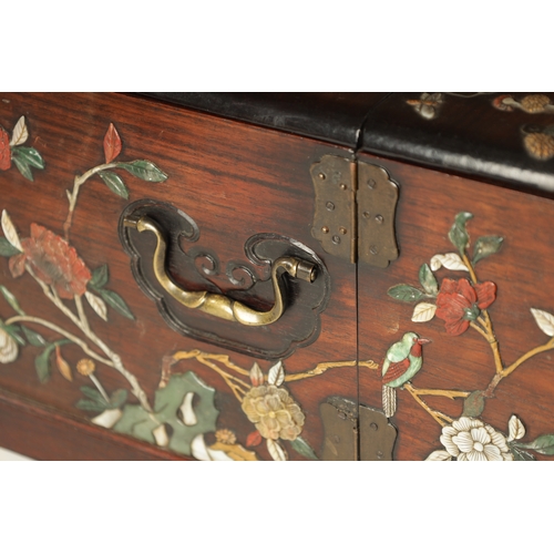 90 - A FINE JAPANESE MEIJI PERIOD INLAID HARDWOOD DRESSING BOX with all over shibayama decoration compris... 