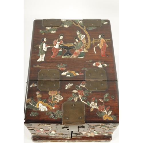 90 - A FINE JAPANESE MEIJI PERIOD INLAID HARDWOOD DRESSING BOX with all over shibayama decoration compris... 