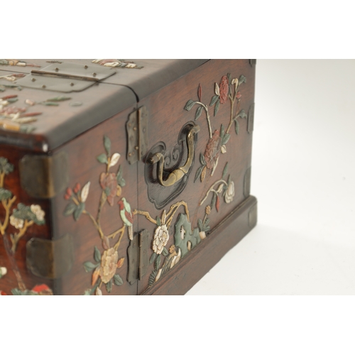 90 - A FINE JAPANESE MEIJI PERIOD INLAID HARDWOOD DRESSING BOX with all over shibayama decoration compris... 