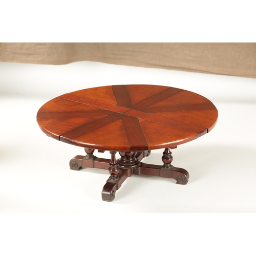 366 - A FINE 19TH CENTURY MINIATURE APPRENTICE PIECE JUPE STYLE CIRCULAR DINING TABLE having segmented cir... 