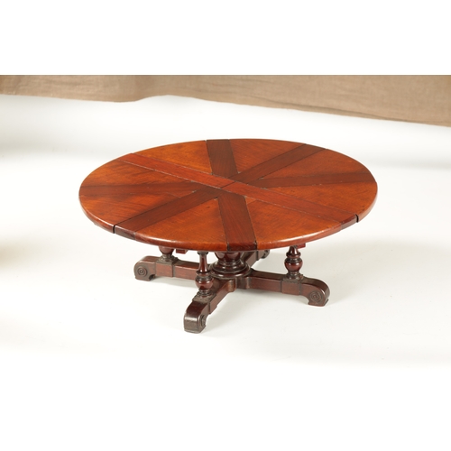 366 - A FINE 19TH CENTURY MINIATURE APPRENTICE PIECE JUPE STYLE CIRCULAR DINING TABLE having segmented cir... 