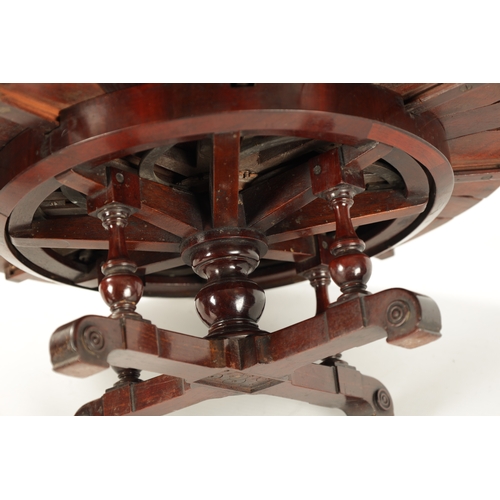 366 - A FINE 19TH CENTURY MINIATURE APPRENTICE PIECE JUPE STYLE CIRCULAR DINING TABLE having segmented cir... 