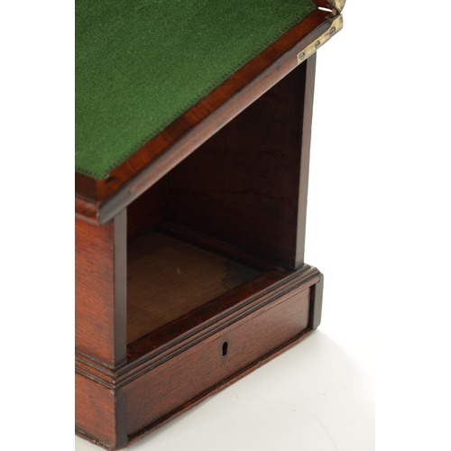 370 - AN UNUSUAL GEORGE II MAHOGANY DESK / WRITING BOX with adjustable baize lined top above a fitted long... 