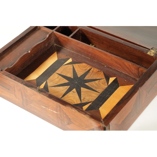 379 - A LATE 17TH CENTURY CONTINENTAL LABURNUM PARQUETRY VENEERED BOX of rectangular form with locking hin... 