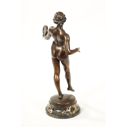 433 - PRF. TUCH (BRUNO ZACH) A LATE 19TH CENTURY BRONZE STANDING FIGURE OF A YOUNG MAIDEN modelled nude in... 