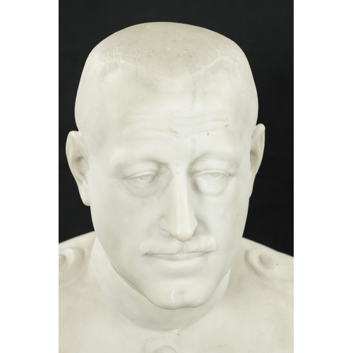 436 - ANTOINE SARTORIO (1885-1988) AN EARLY 20TH CENTURY WHITE MARBLE BUST inscribed 'General Fetter