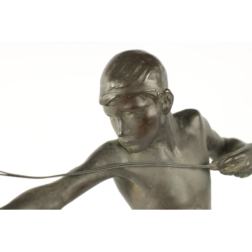 469 - SIR WILLIAM REID DICK (1879 - 1961) AN EARLY 20TH CENTURY BRONZE FIGURE “SLINGSHOT BOY” depicting a ... 