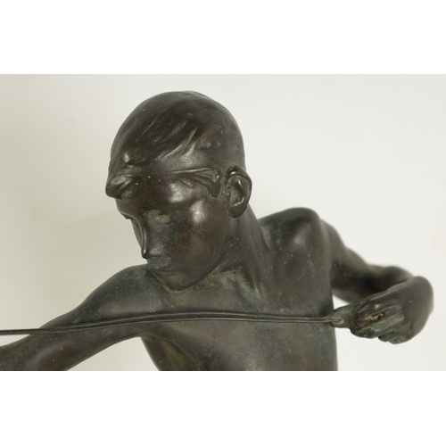 469 - SIR WILLIAM REID DICK (1879 - 1961) AN EARLY 20TH CENTURY BRONZE FIGURE “SLINGSHOT BOY” depicting a ... 