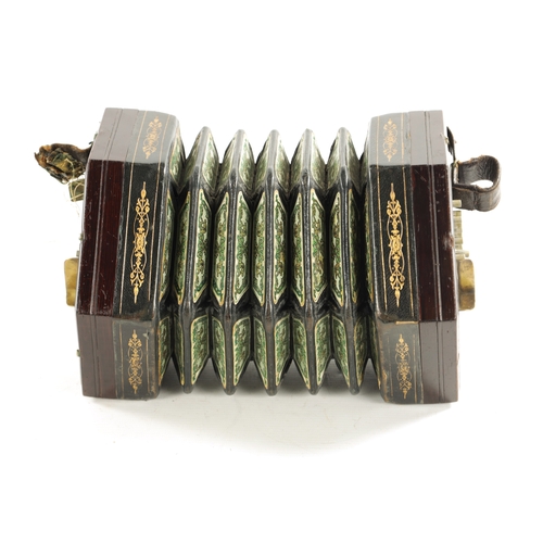 527 - LACHENAL & CO. LONDON. A NICKEL BUTTONED CONCERTINA with nickel enlarged floral decoration on pierce... 