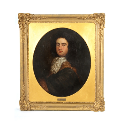 552 - AFTER KNELLER AN OVAL 17TH / 18TH CENTURY OIL ON CANVAS bust portrait of Lord William Russell 1648-1... 