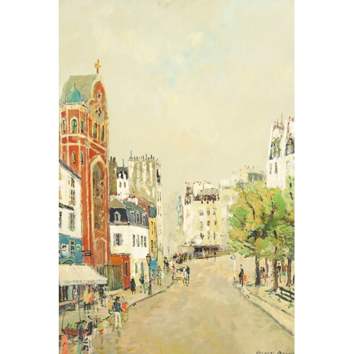 555 - JACQUES BOUYSSOU (FRENCH, 1926 - 1997) A20TH CENTURY OIL ON CANVAS a French street scene, inscribed ... 