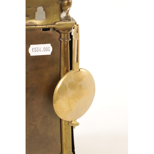 643 - RICHARD GREENHILL, CANTERBURY FECIT. A 17TH CENTURY LANTERN CLOCK WITH LATER MOVEMENT the posted fra... 