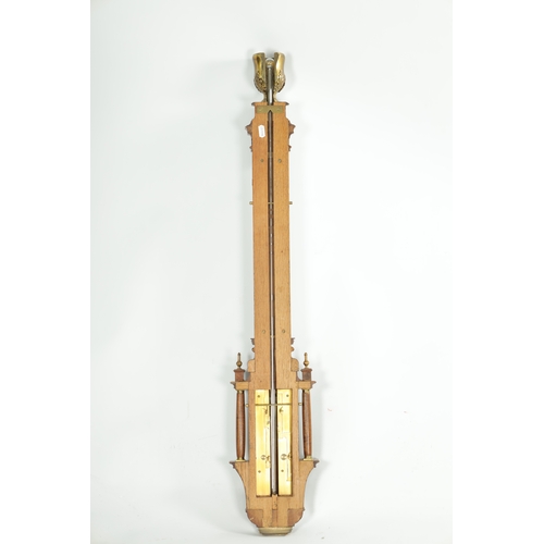 645 - AN 18TH CENTURY STYLE WALNUT STICK BAROMETER SIGNED THOMAS TOMPION. The recording pointers operated ... 