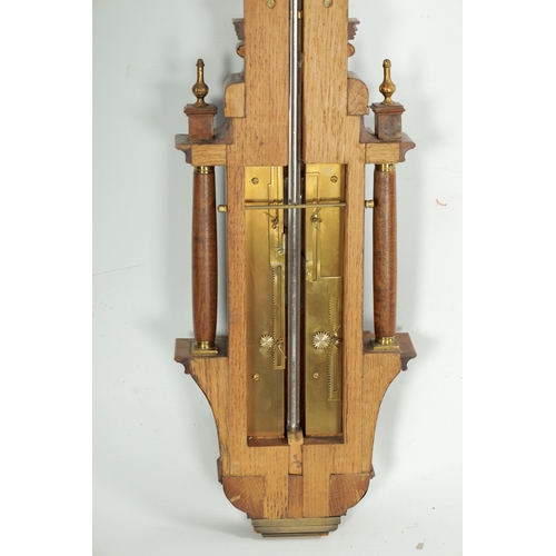 645 - AN 18TH CENTURY STYLE WALNUT STICK BAROMETER SIGNED THOMAS TOMPION. The recording pointers operated ... 