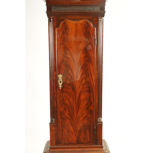 648 - HADWEN, LIVERPOOL. A GEORGE III FIGURED MAHOGANY 8 DAY MOON DIAL LONGCASE CLOCK No. 315 the 13