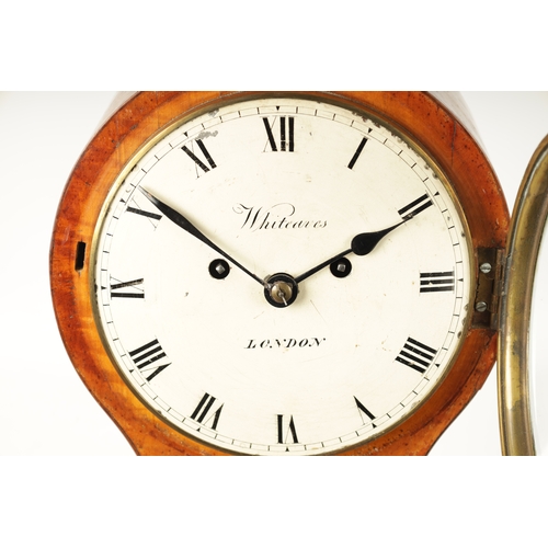 655 - WHITEAVES, LONDON. A GEORGE III FIGURED SATINWOOD BALLON SHAPED DOUBLE FUSEE BRACKET CLOCK the 7