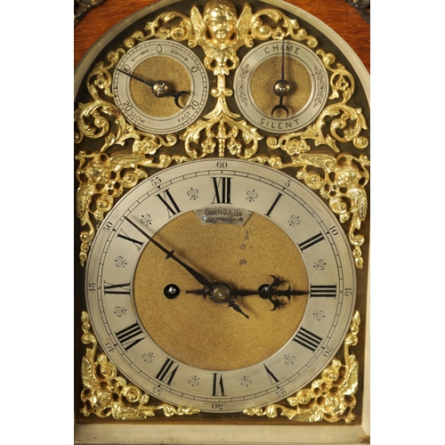 660 - A LARGE LATE 19TH CENTURY GERMAN DOUBLE FUSEE QUARTER CHIMING BRACKET CLOCK the ormolu mounted oak c... 