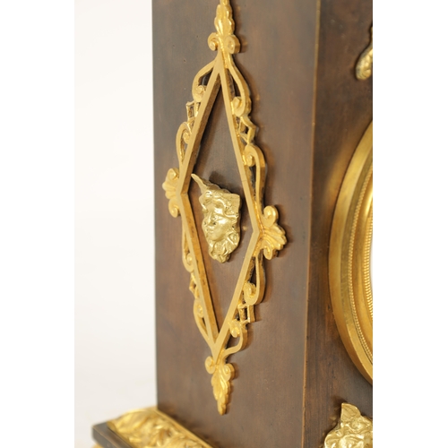 661 - DECAIX, LONDON. AN EARLY 19TH CENTURY BRONZE & ORMOLU TABLE CLOCK the case with brass hinged handle ... 