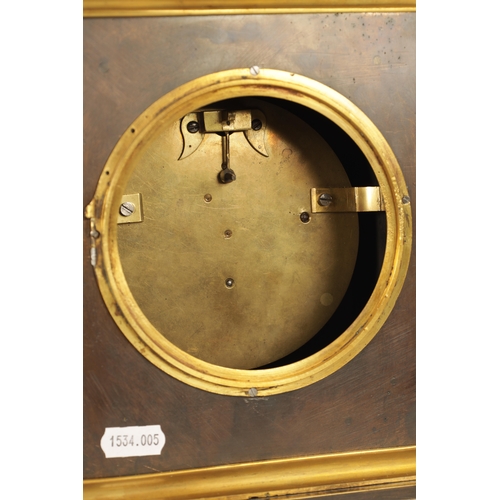 661 - DECAIX, LONDON. AN EARLY 19TH CENTURY BRONZE & ORMOLU TABLE CLOCK the case with brass hinged handle ... 