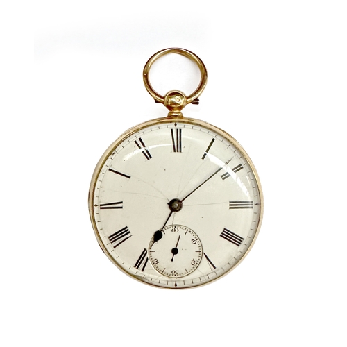 257 - J. WALTER MARSHALL, GEORGE ST. EDINBURGH. A SCOTTISH 18CT GOLD OPEN FACED POCKET WATCH having a guil... 