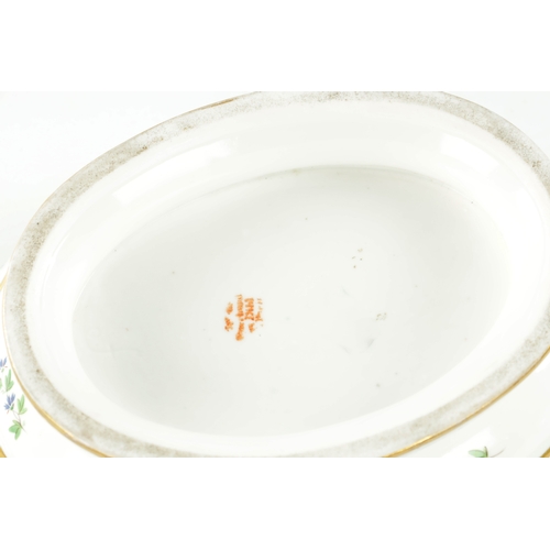 23 - A LATE 18TH CENTURY DIHL & GUERHARD PORCELAIN SERVING BOWL with leaf moulded rim and floral motif de... 