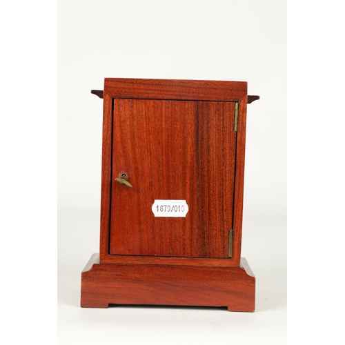 27 - A SMALL LATE 19TH CENTURY MAHOGANY MANTEL CLOCK Of rectangular form with glazed front enclosing a gi... 