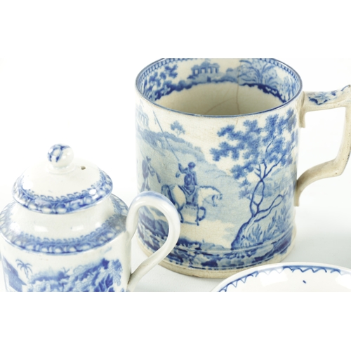 50 - A COLLECTION OF VARIOUS 19TH CENTURY PEARLWARE ITEMS (mug 10cm high )