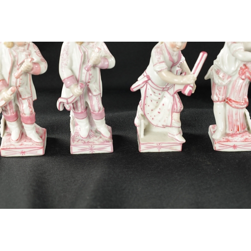 73 - A COLLECTION OF FOUR CONTINENTAL PORCELAIN FIGURES (10cm high )