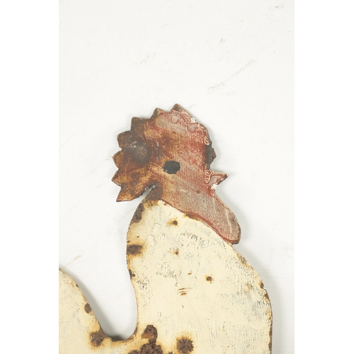 137 - A LATE 19TH CENTURY PAINTED WEATHER VANE formed as a cockerel ex Danny Robinson Collection (46cm hig... 