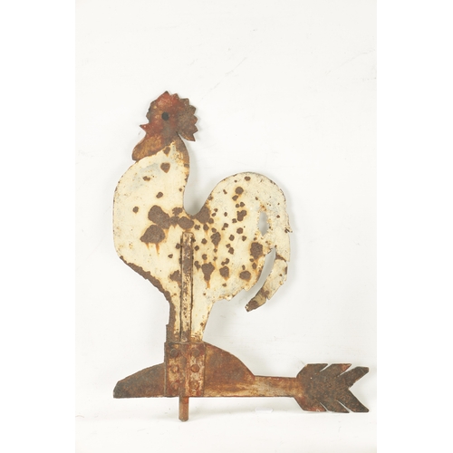 137 - A LATE 19TH CENTURY PAINTED WEATHER VANE formed as a cockerel ex Danny Robinson Collection (46cm hig... 