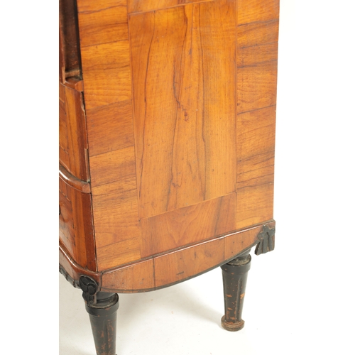 146 - AN EARLY 18TH CENTURY ITALIAN OLIVE WOOD AND WALNUT CHEST OF DRAWERS with geometric inlaid designs; ... 