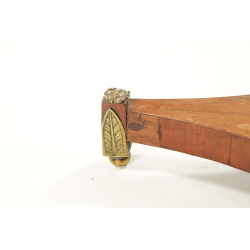 15 - A REGENCY ROSEWOOD BRASS MOUNTED CIRCULAR TOP INLAID OCCASIONAL TABLE with mixed metal floral inlaid... 