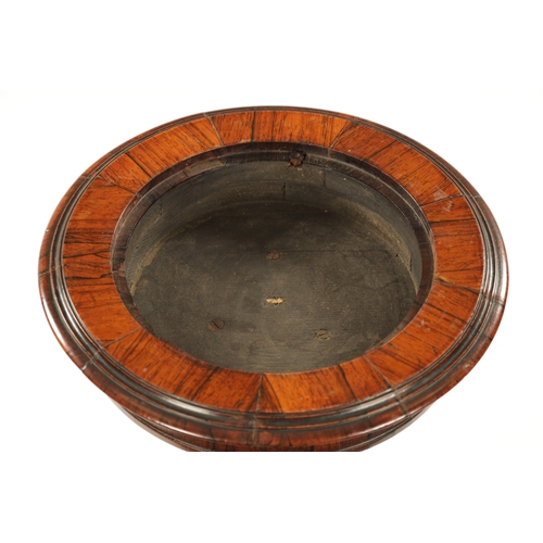 150 - A WILLIAM IV FIGURED ROSEWOOD OCCASIONAL TABLE/PLANTER with removable sienna marble top. (33cm diame... 