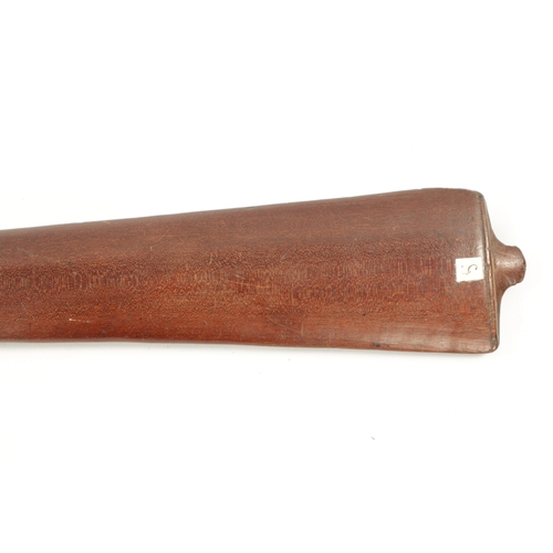 166 - AN ANTIQUE HARDWOOD FIGEAN CLUB with spring handle, bearing old infantry number (69cm overall)